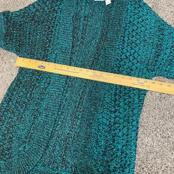 Cato Women Large Short Sleeve Sweater Open Front Roll Tab Decorative Sleeve - Picture 8 of 14